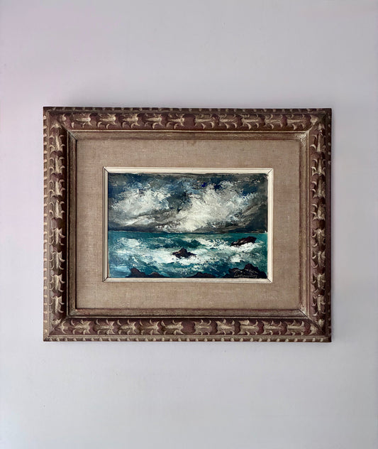 Stormy on the Rocks Oil Painting