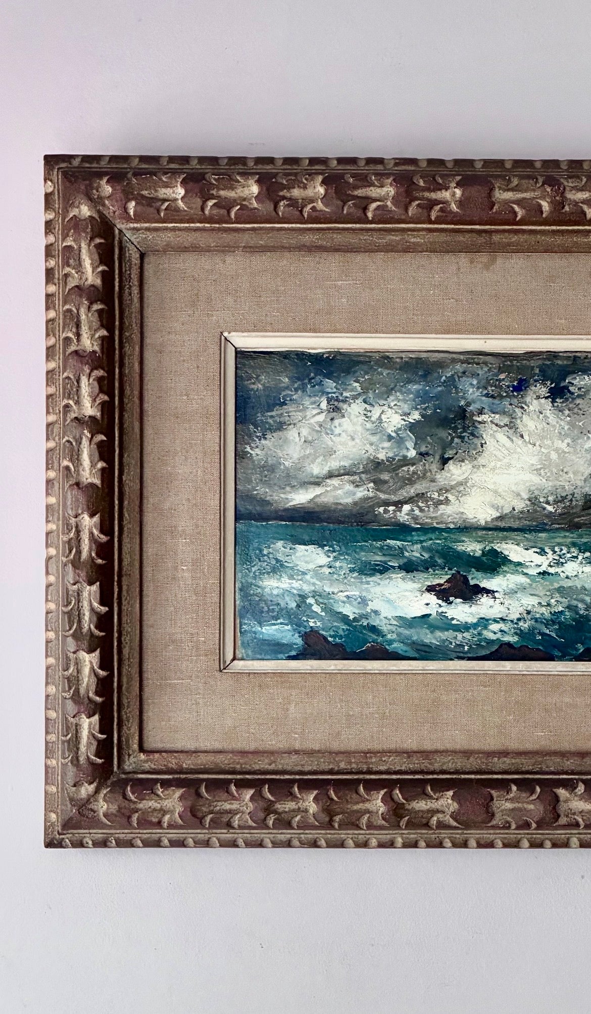 Stormy on the Rocks Oil Painting