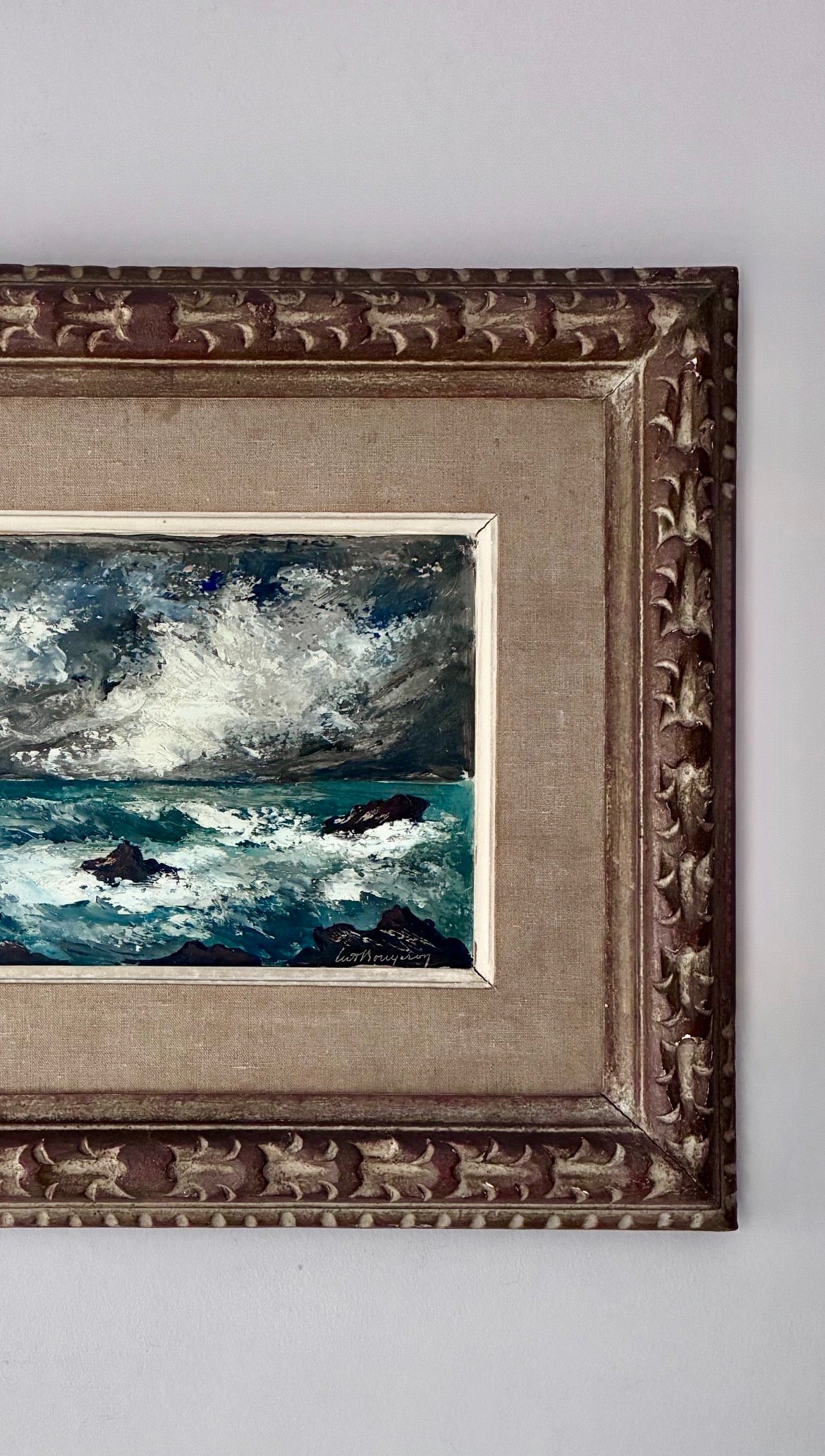 Stormy on the Rocks Oil Painting