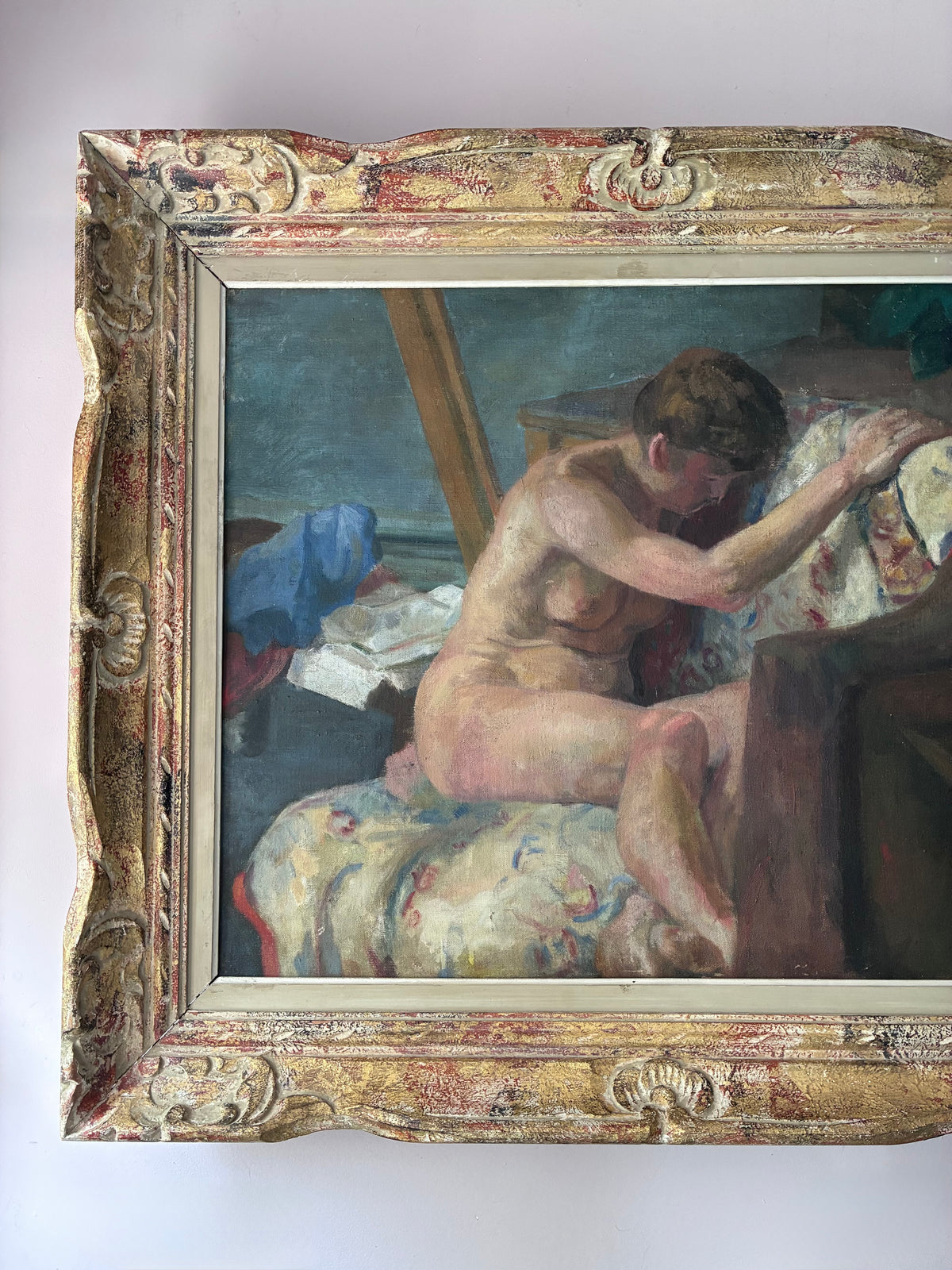 Nude on the Quilt Oil Painting