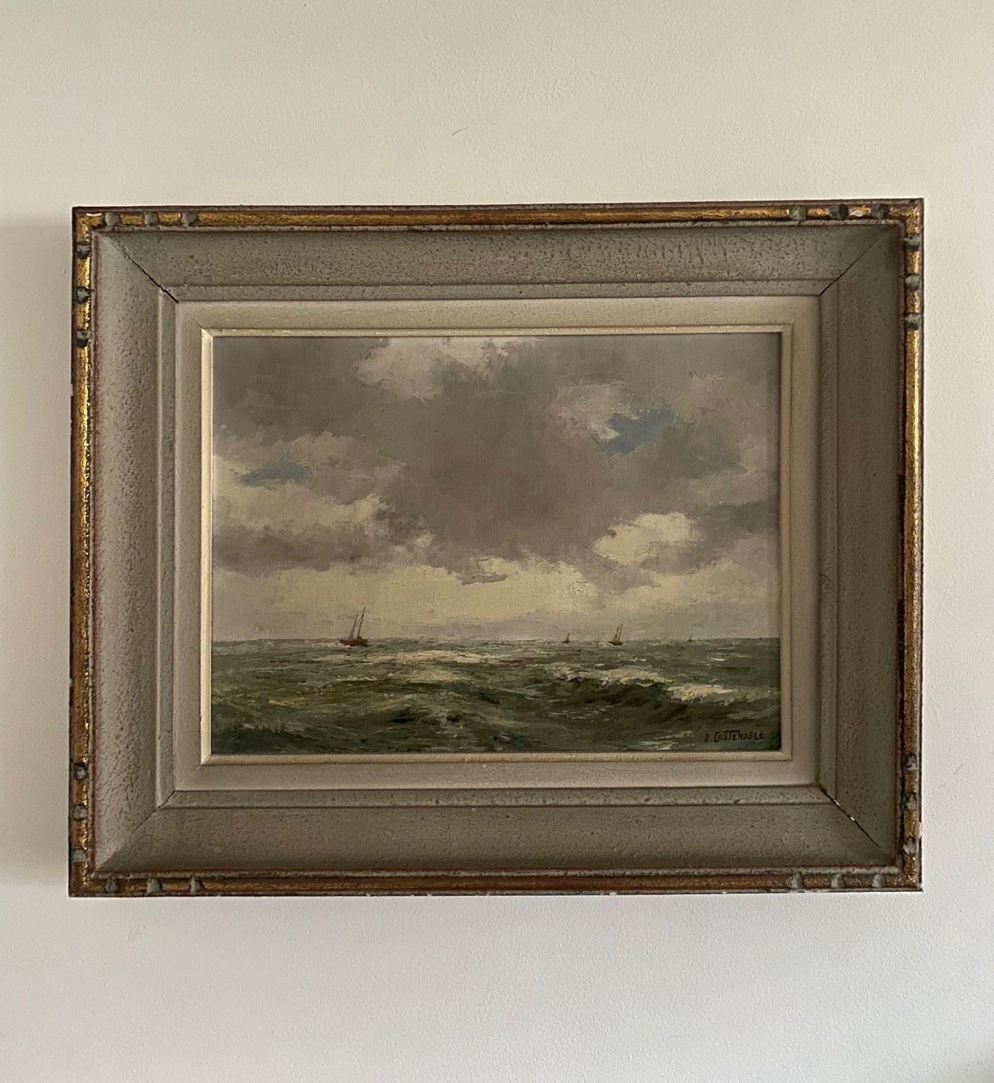 August Costenoble Seascape Oil Painting on Canvas