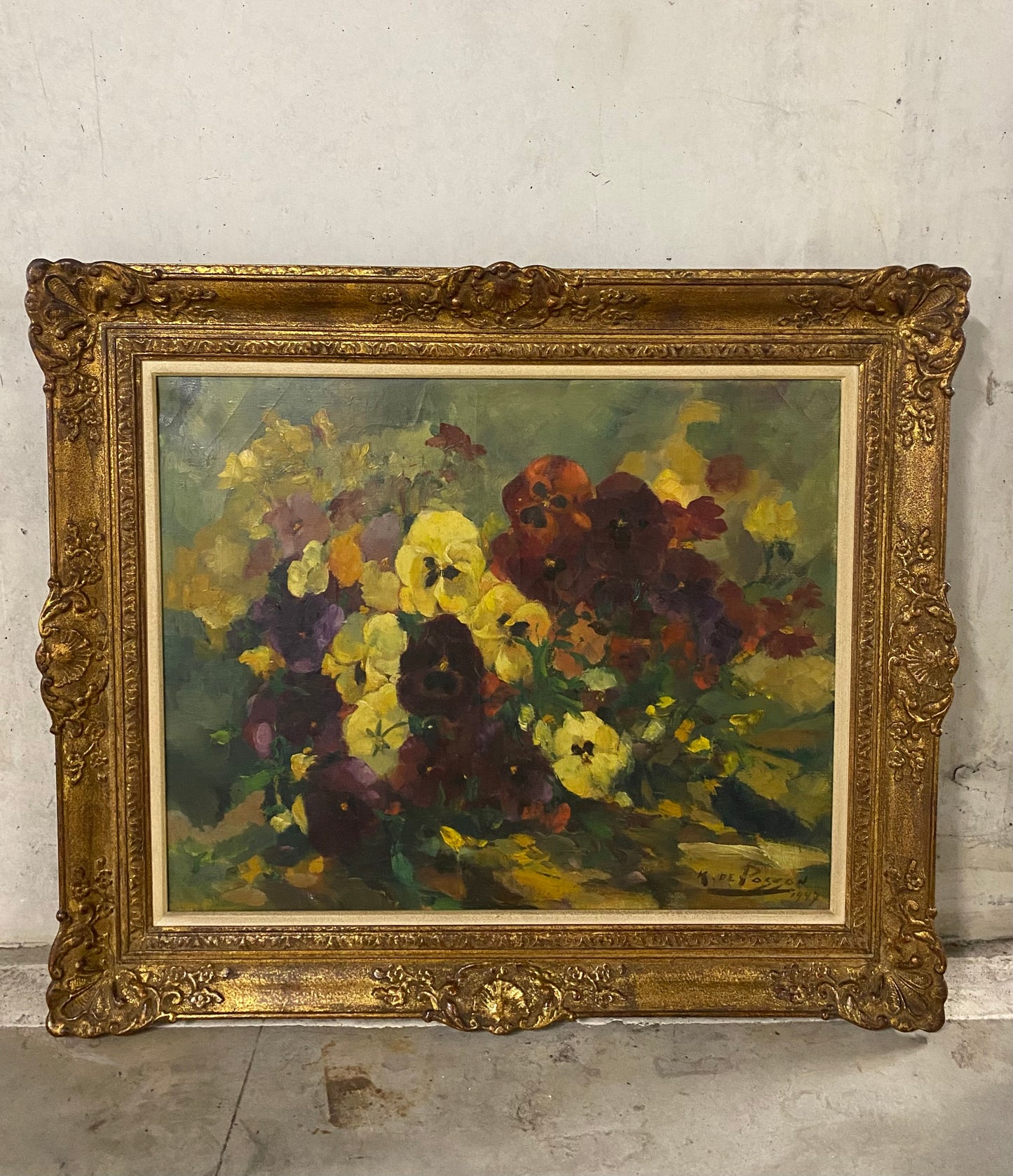 The Prettiness of Pansies Oil Painting on Canvas