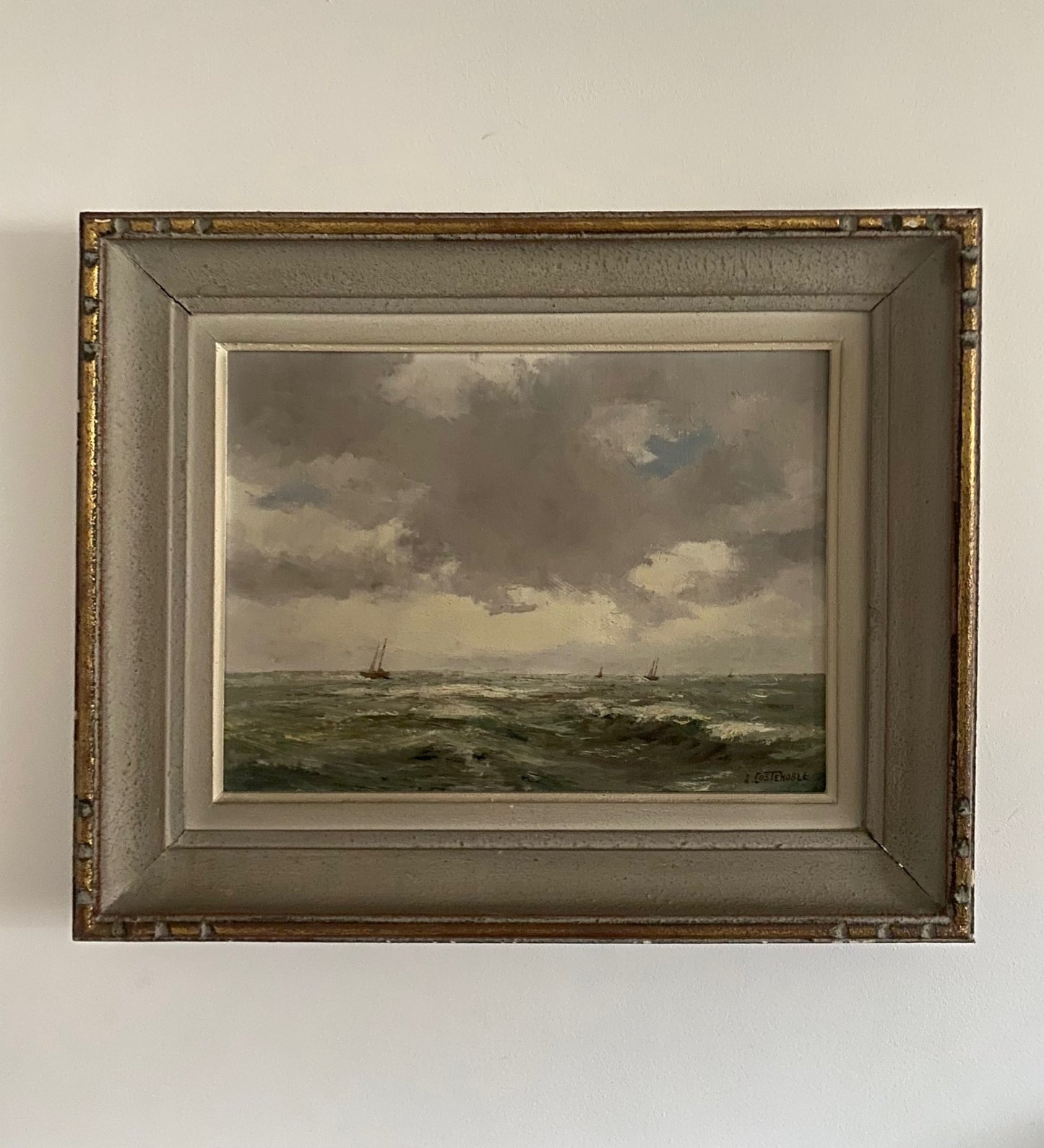 August Costenoble Seascape Oil Painting on Canvas