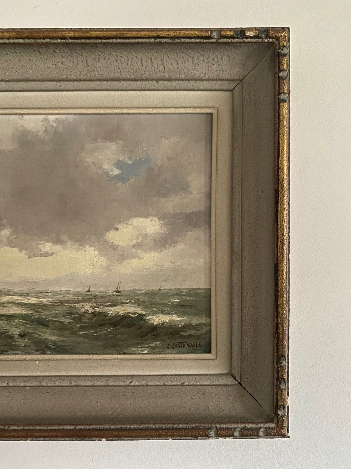 August Costenoble Seascape Oil Painting on Canvas