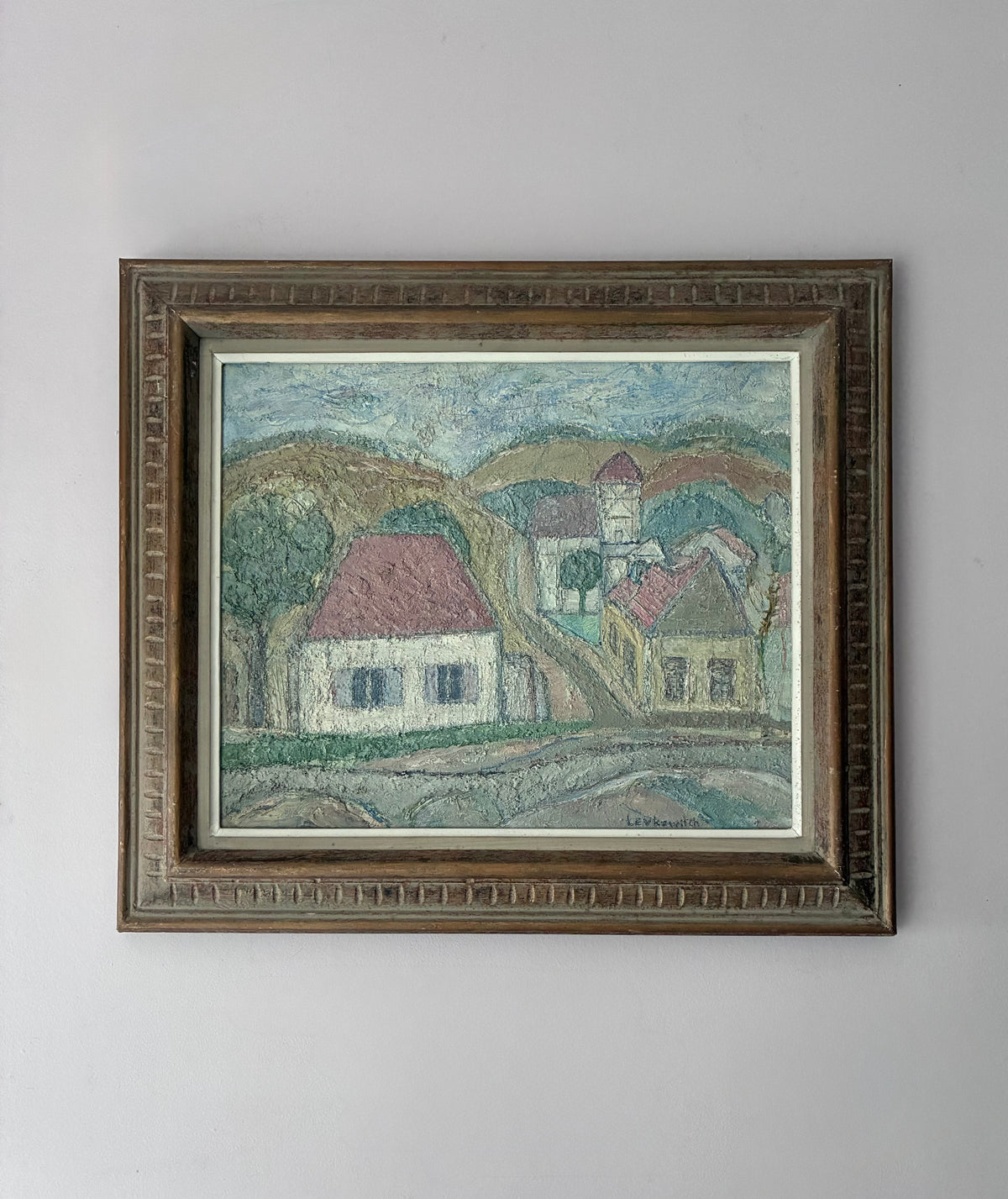 Levkovitch Rainbow Homes Oil Painting