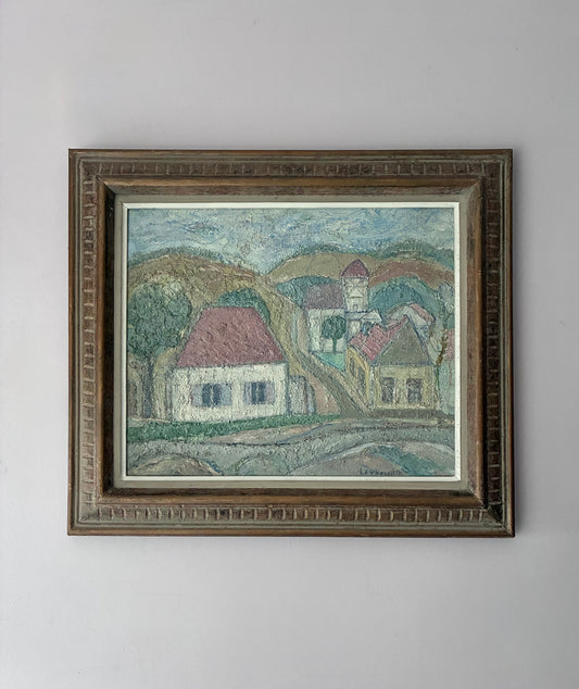 Levkovitch Rainbow Homes Oil Painting