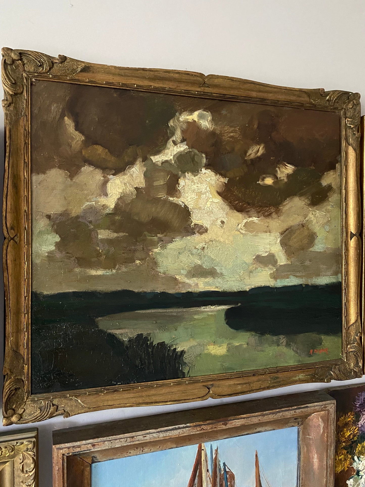 Dark Moody Landscape Oil Painting