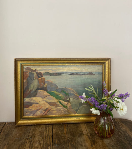 Seaside Rocks Oil Painting