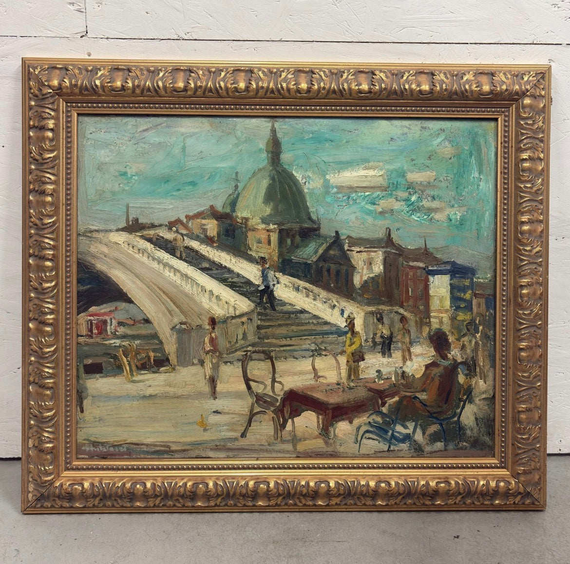 Venice Cafe View Oil Painting