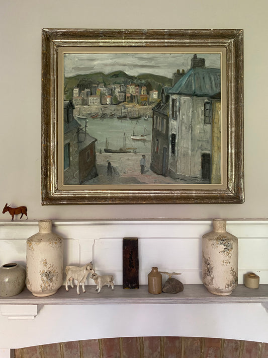 Life on the Canal in Brittany Oil Painting