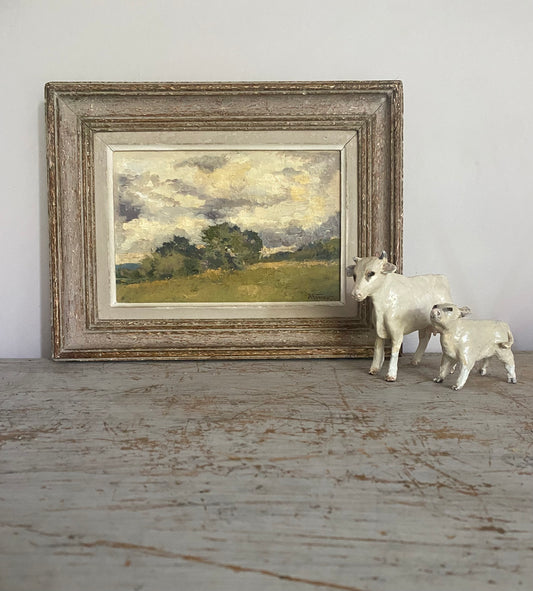 Trees under a Cloudy Sky Oil Painting