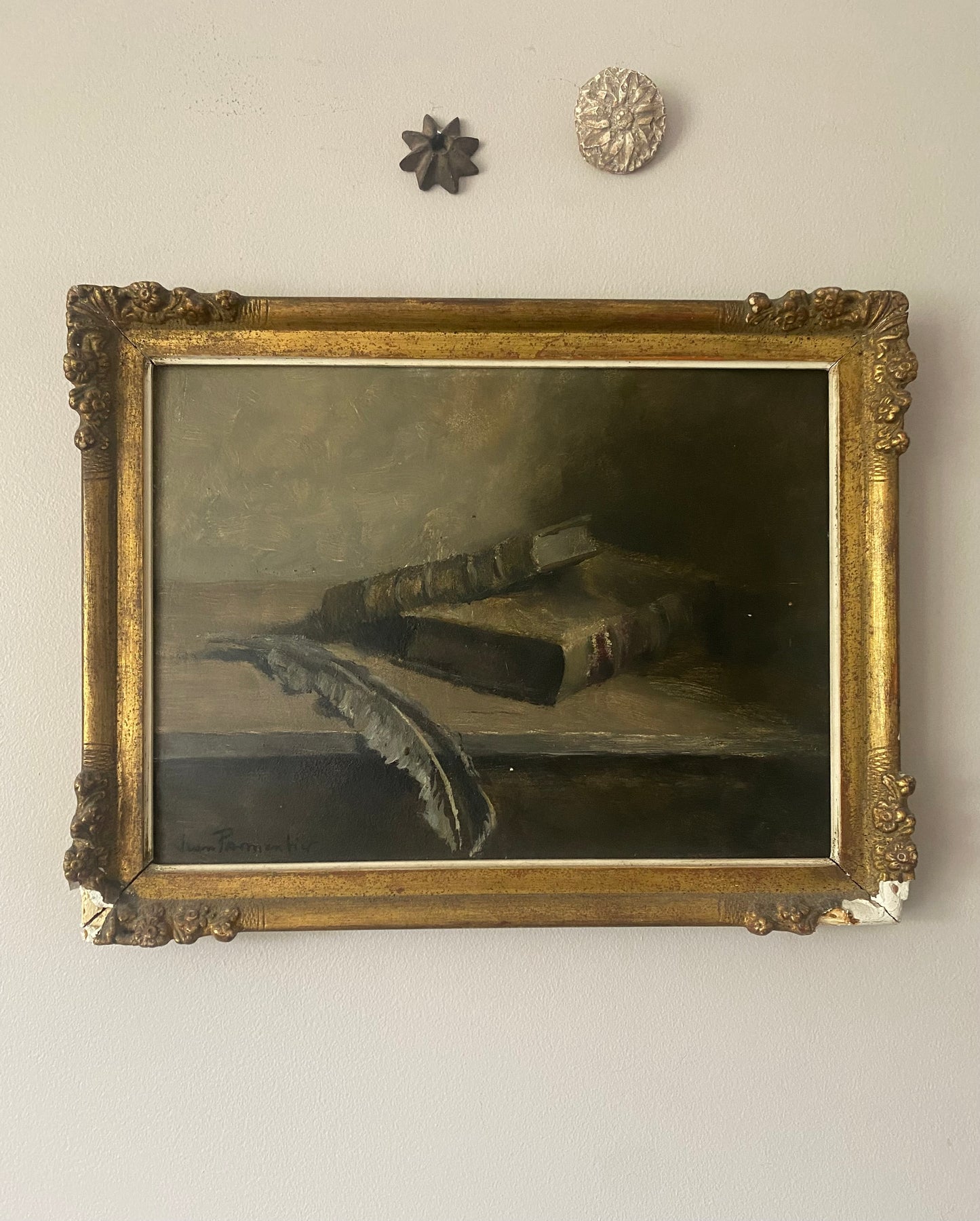 The Writer and her Books Oil Painting