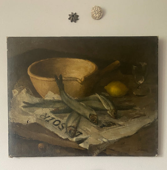 Fish for Supper Oil Painting on Canvas