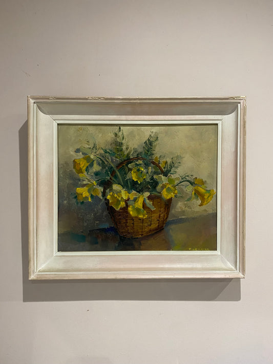 Blooms in a Basket Oil Painting on Canvas