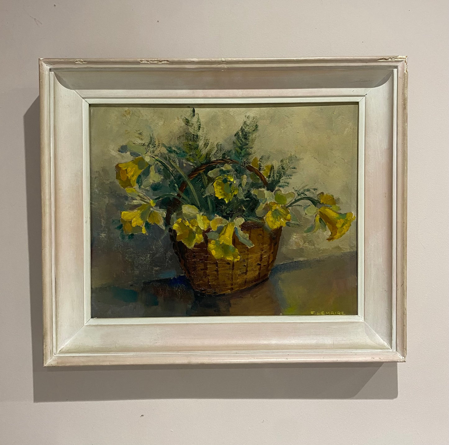 Blooms in a Basket Oil Painting on Canvas