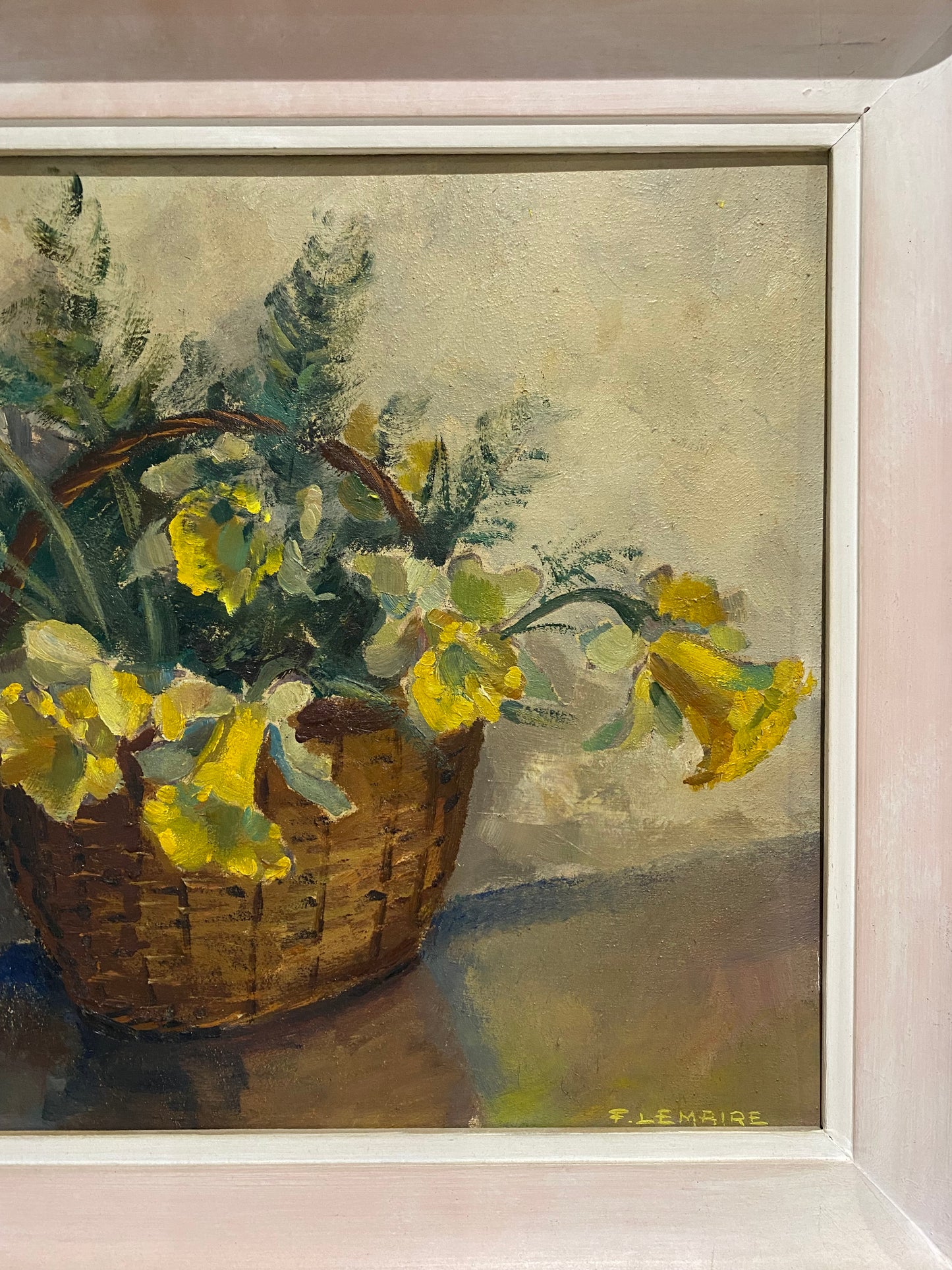 Blooms in a Basket Oil Painting on Canvas