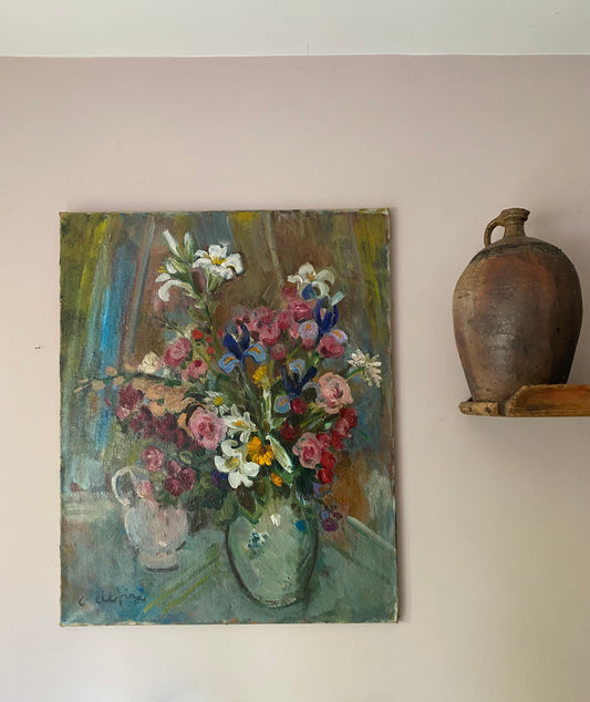 Carmen Benoit Defize Floral Oil Painting on Canvas