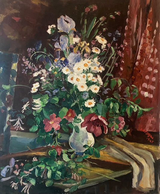 Sitting Pretty Floral Oil Painting on Canvas