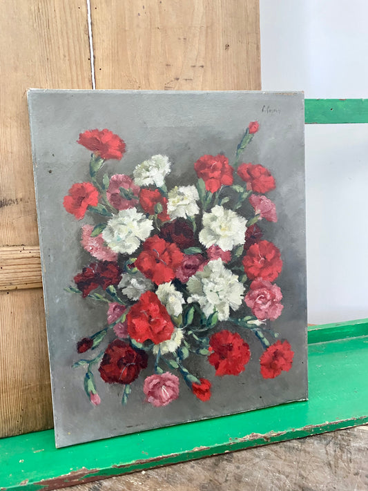 Carnations Floral Oil Painting