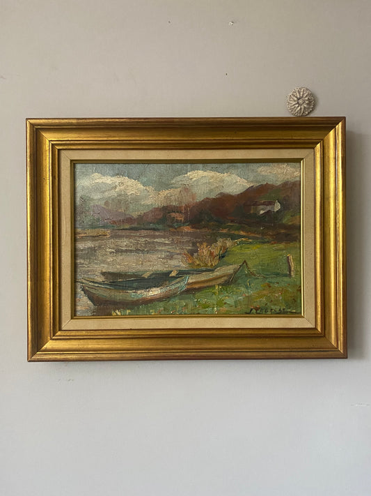 A View from the Bank Oil Painting on Canvas