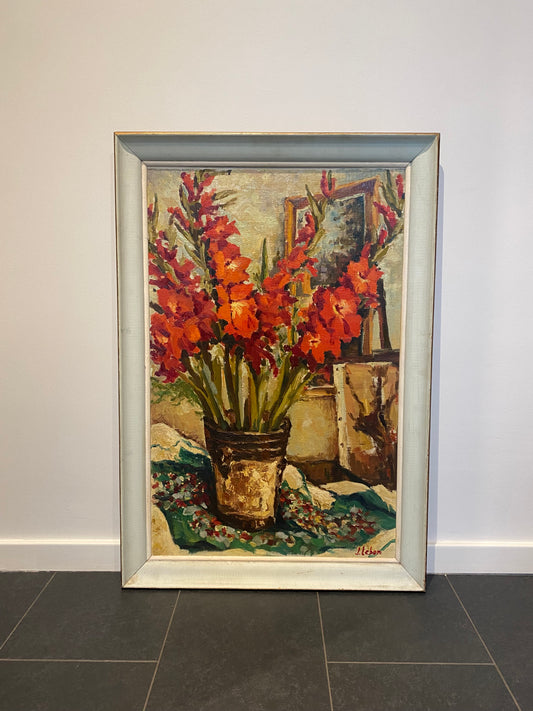 J. Lebon Glorious Blooms Oil Painting on Board