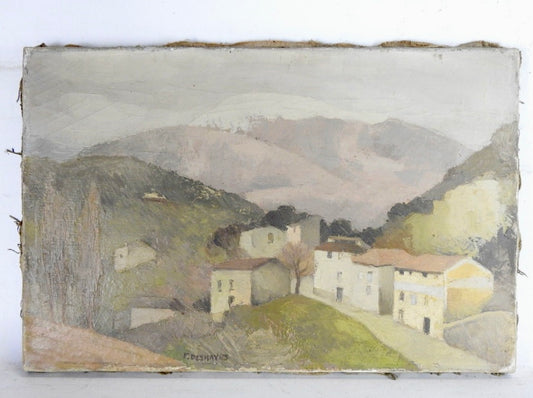 Deshayes Village Landscape Oil Painting on Canvas