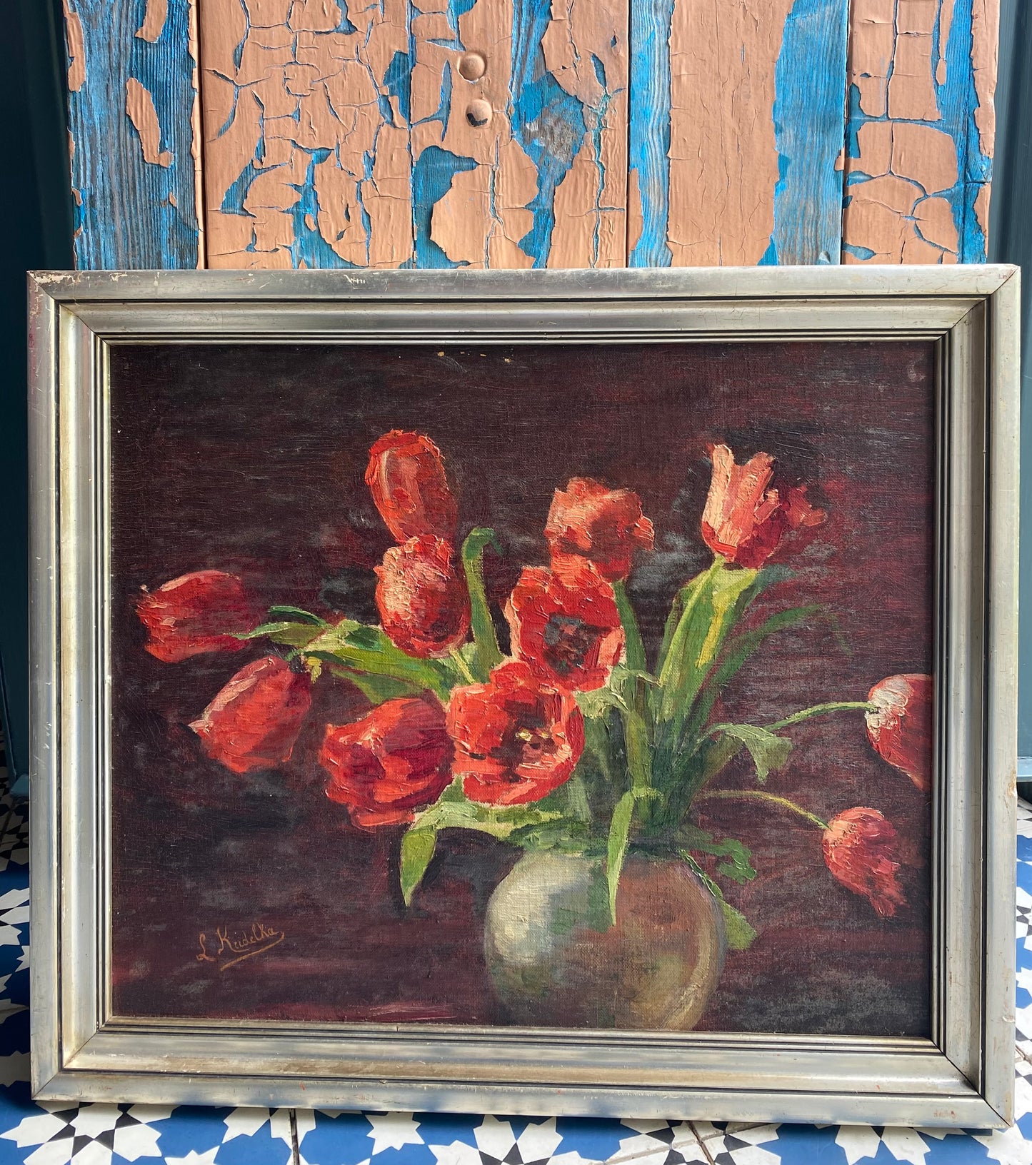 Red Tulips Oil Painting