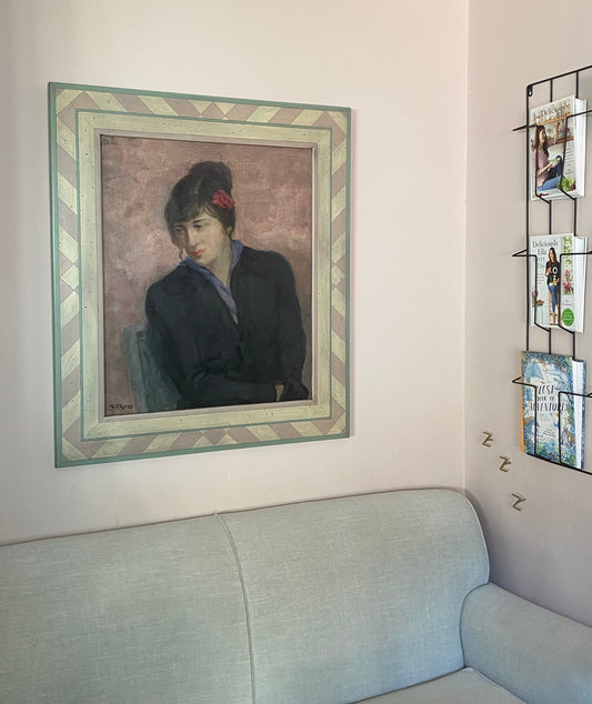 Portrait of a Dame with Fleurs Oil Painting on Canvas
