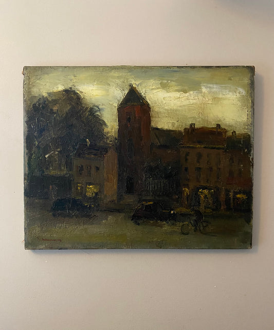 Everyday Street Scene Oil Painting on Canvas