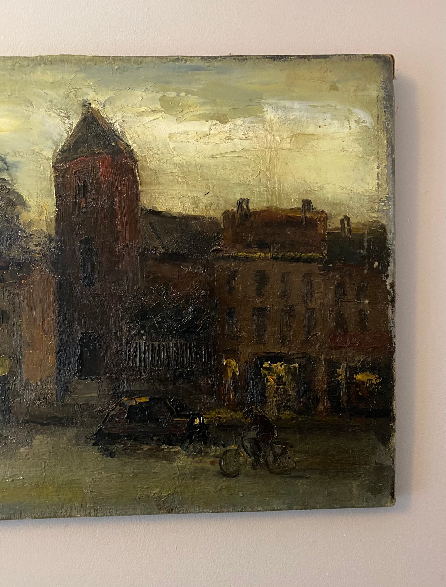 Everyday Street Scene Oil Painting on Canvas