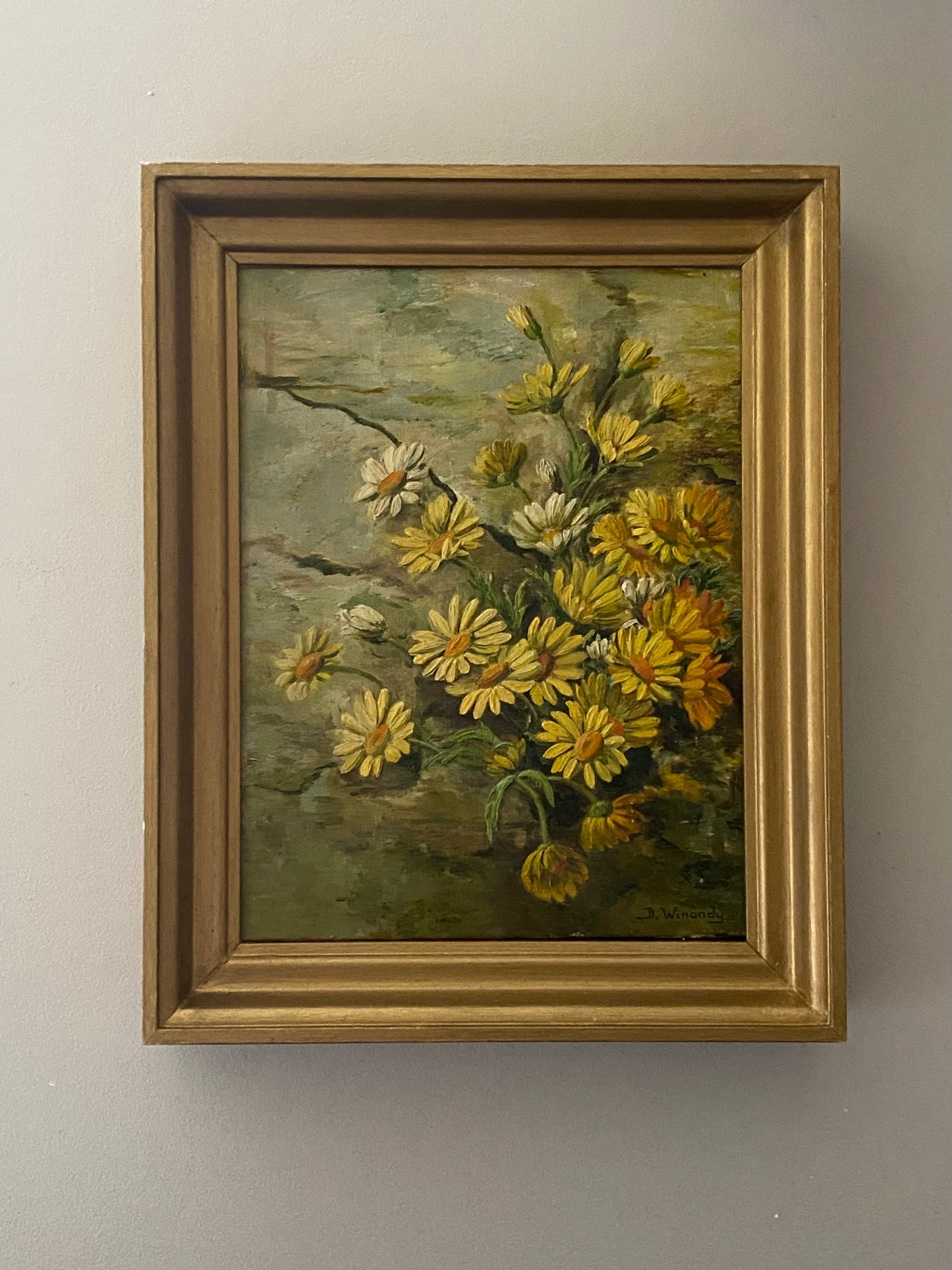 Daisy Love Yellow Floral Oil on Canvas