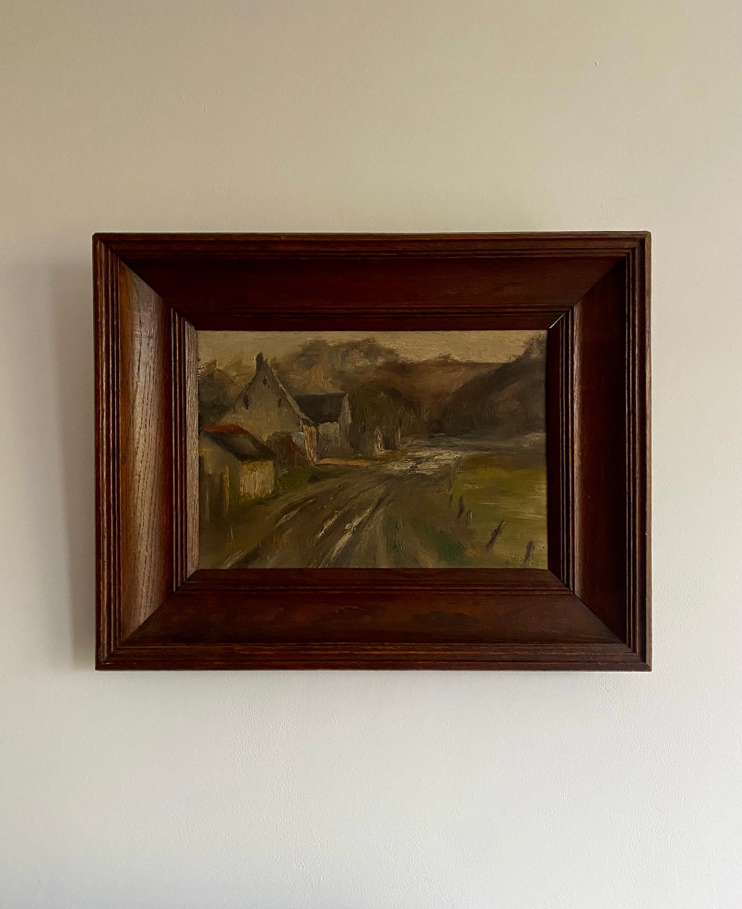 French 1932 Batty Path Scene Oil Painting