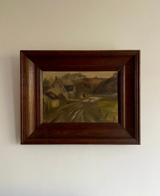 French 1932 Batty Path Scene Oil Painting