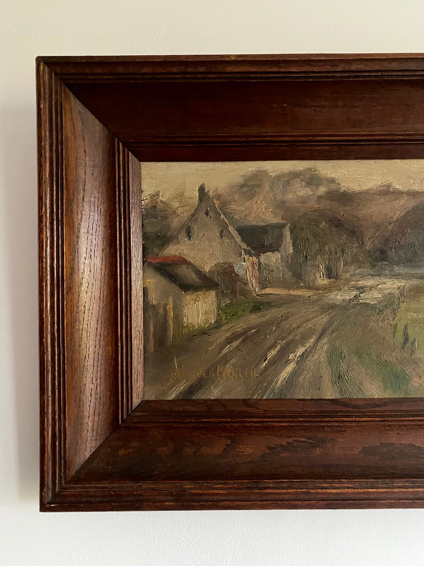 French 1932 Batty Path Scene Oil Painting