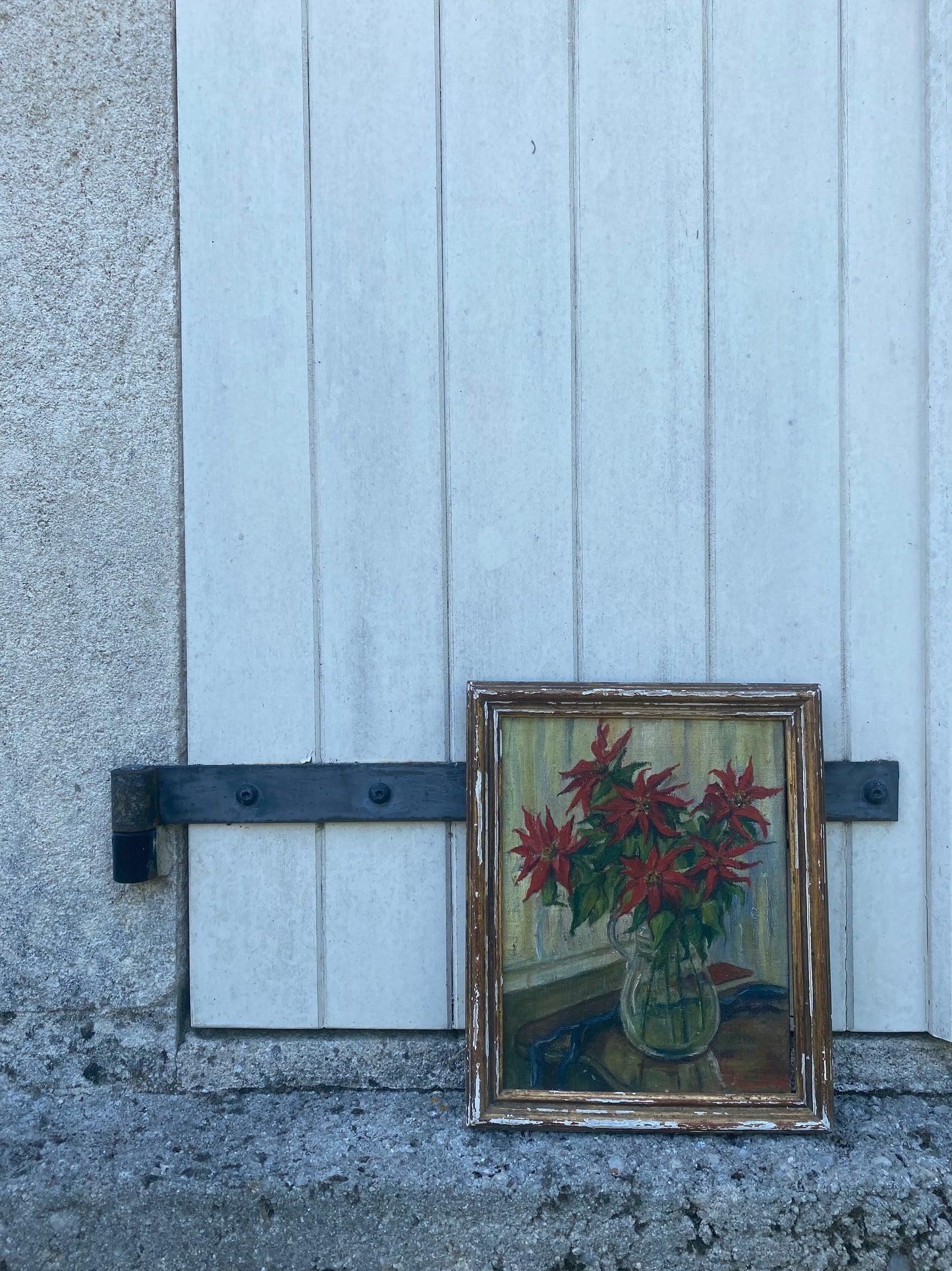 Little Poinsettia Oil Painting on Canvas