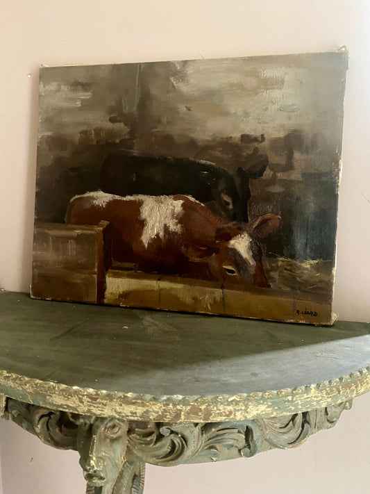 Rustic Cows Oil Painting on Canvas