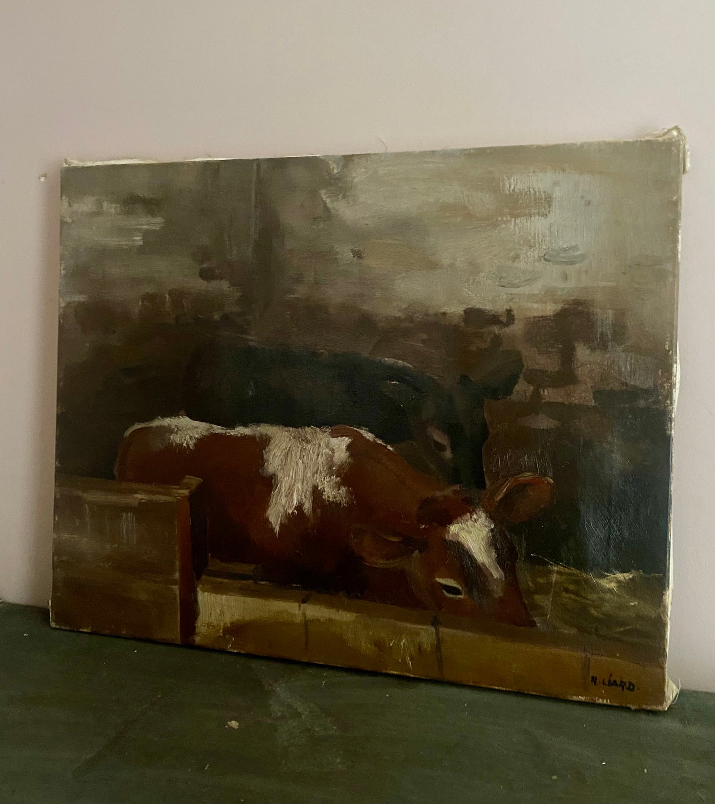 Rustic Cows Oil Painting on Canvas
