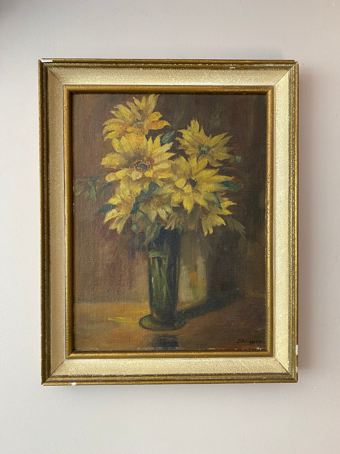 Pretty Yellow Floral Oil Painting