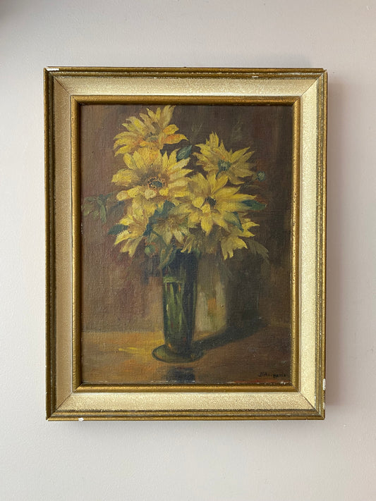 Pretty Yellow Floral Oil Painting