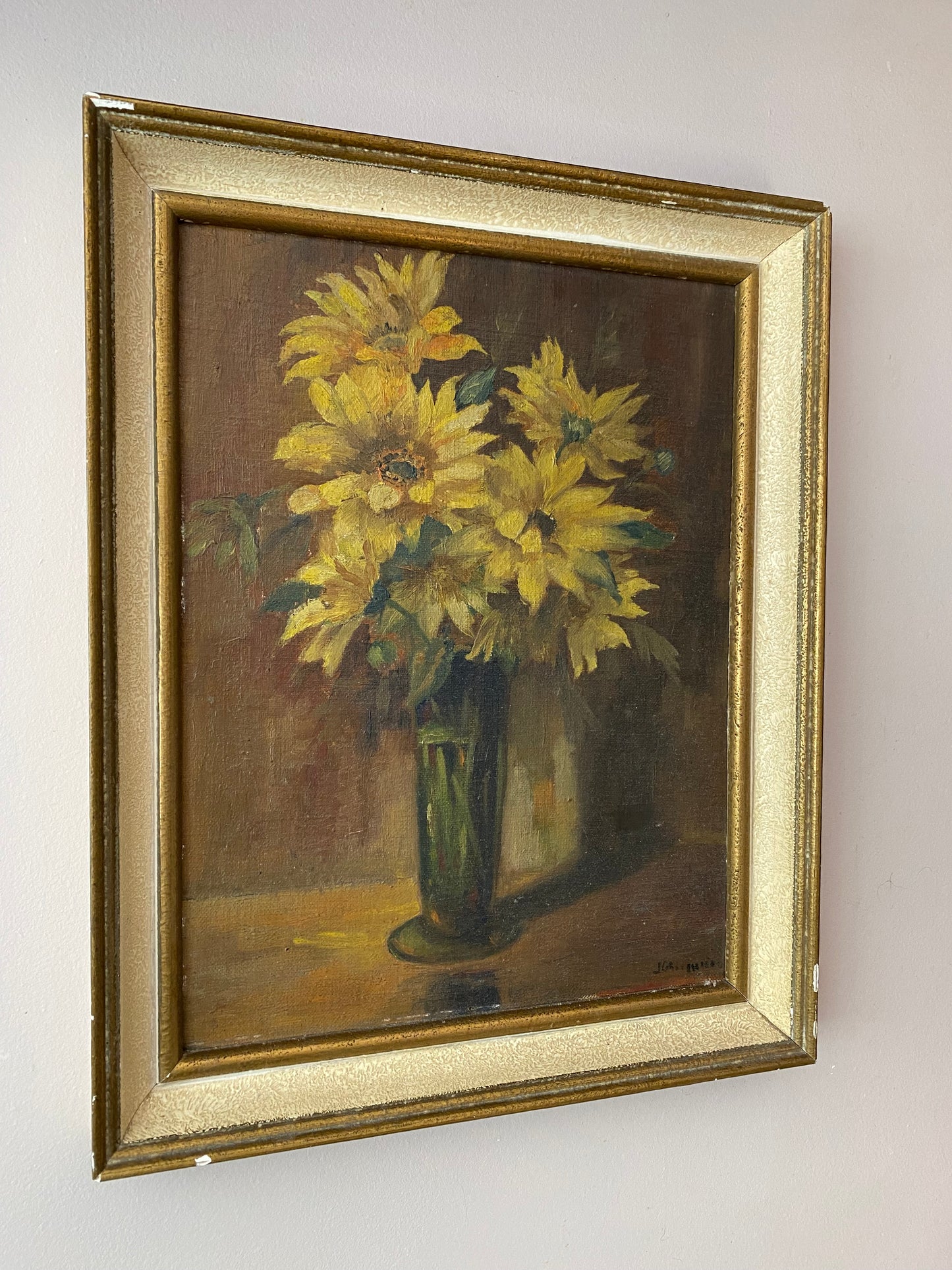 Pretty Yellow Floral Oil Painting