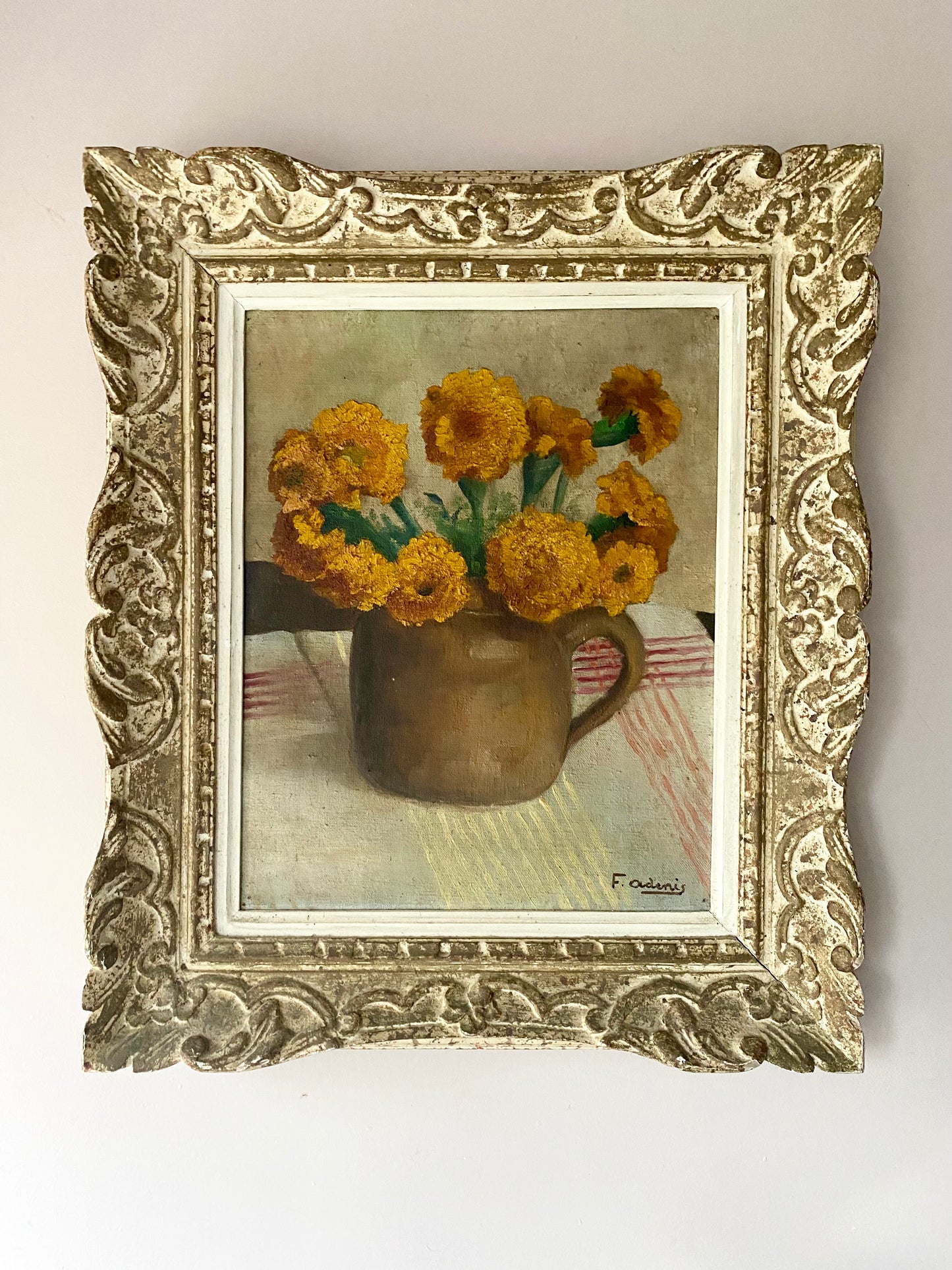 Cheerful Floral Oil Painting on Canvas