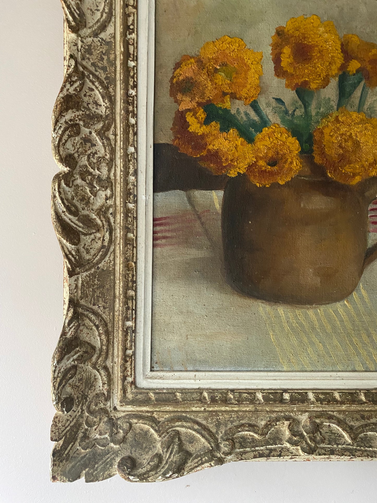 Cheerful Floral Oil Painting on Canvas