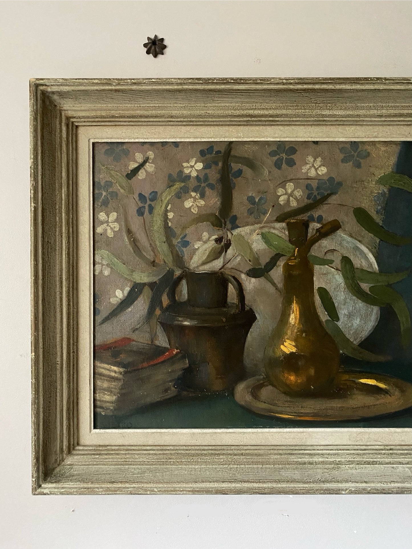 Floral Wallpaper Still Life Oil Painting on Canvas