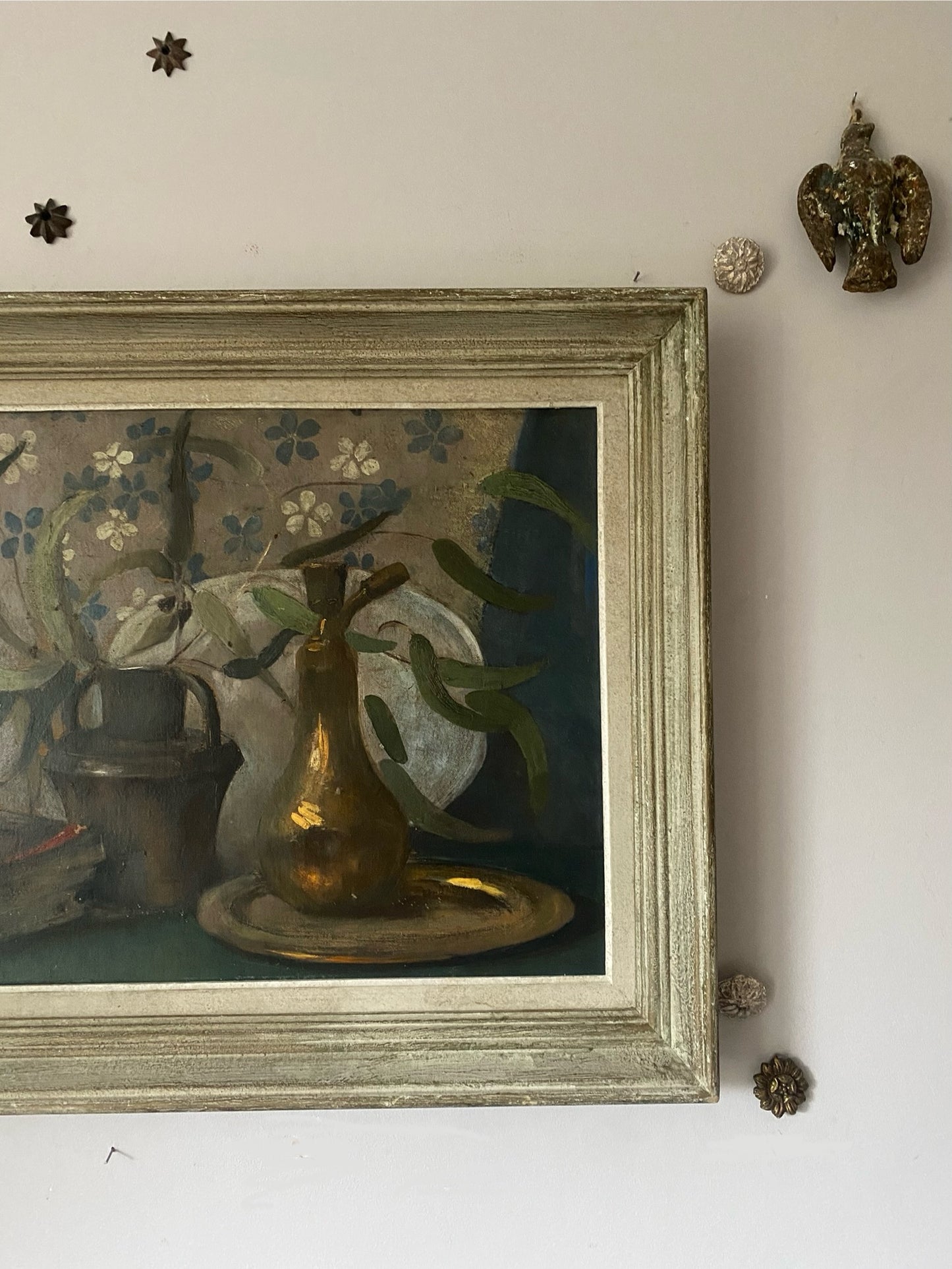 Floral Wallpaper Still Life Oil Painting on Canvas