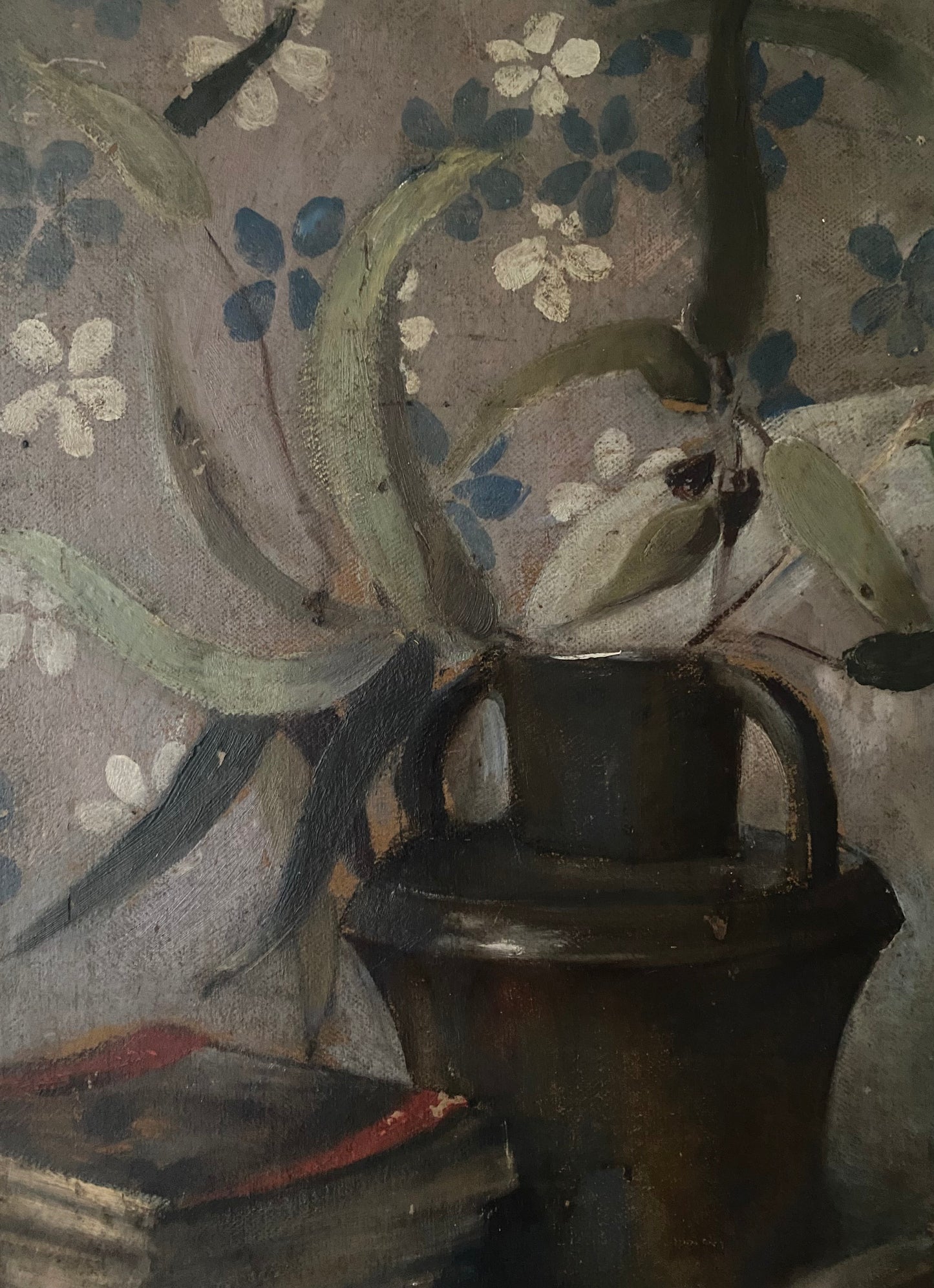 Floral Wallpaper Still Life Oil Painting on Canvas
