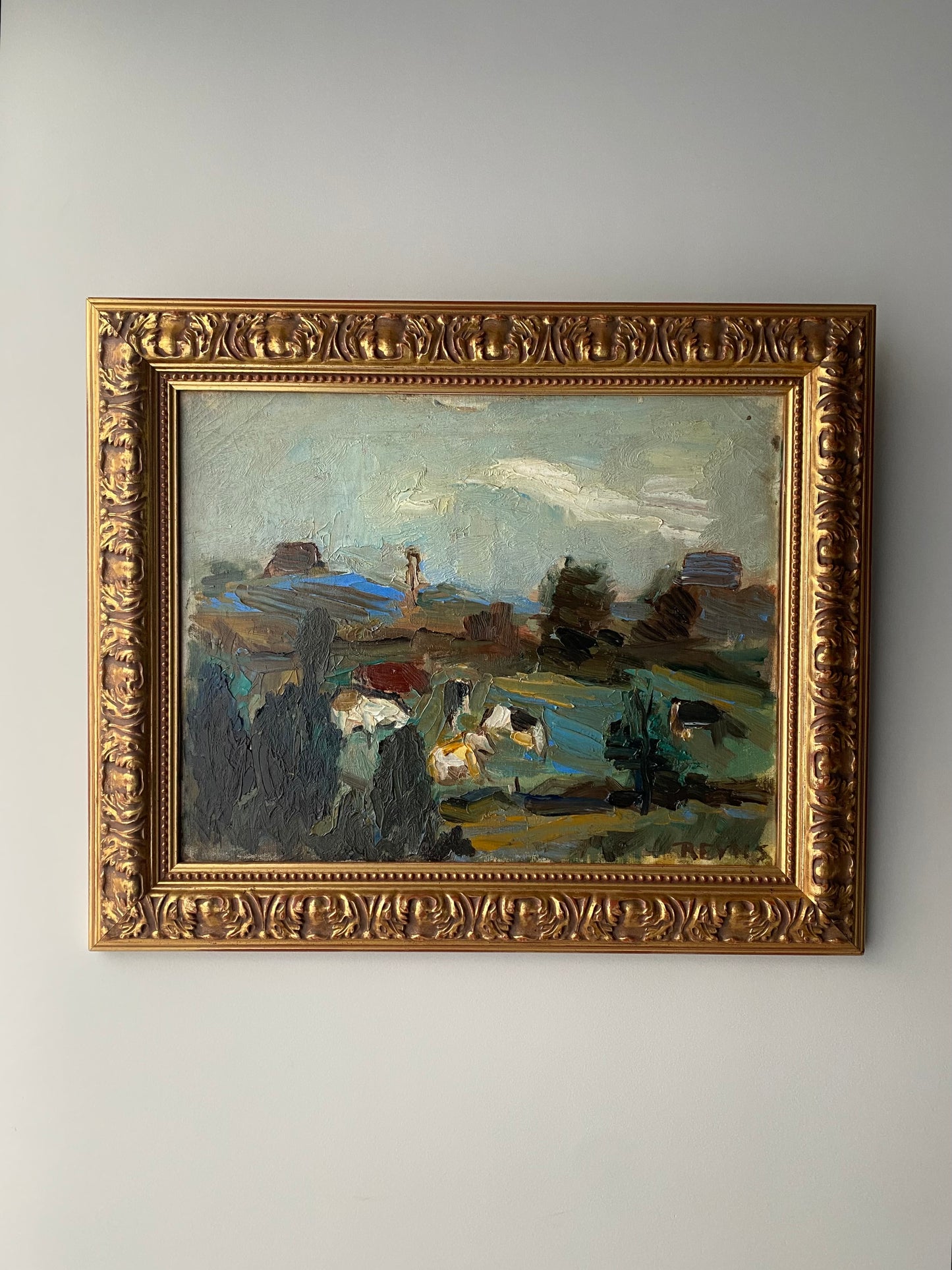 Field of Farmers Oil Painting on Canvas