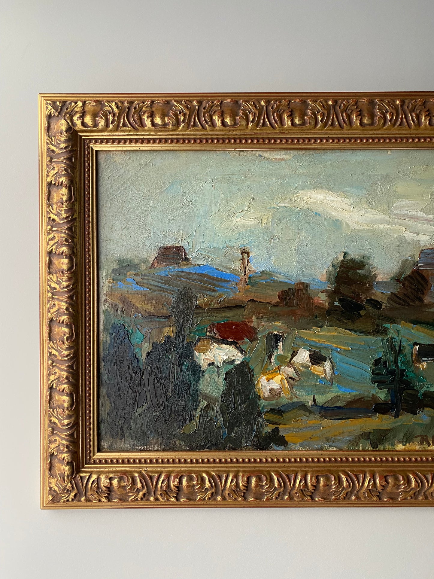 Field of Farmers Oil Painting on Canvas