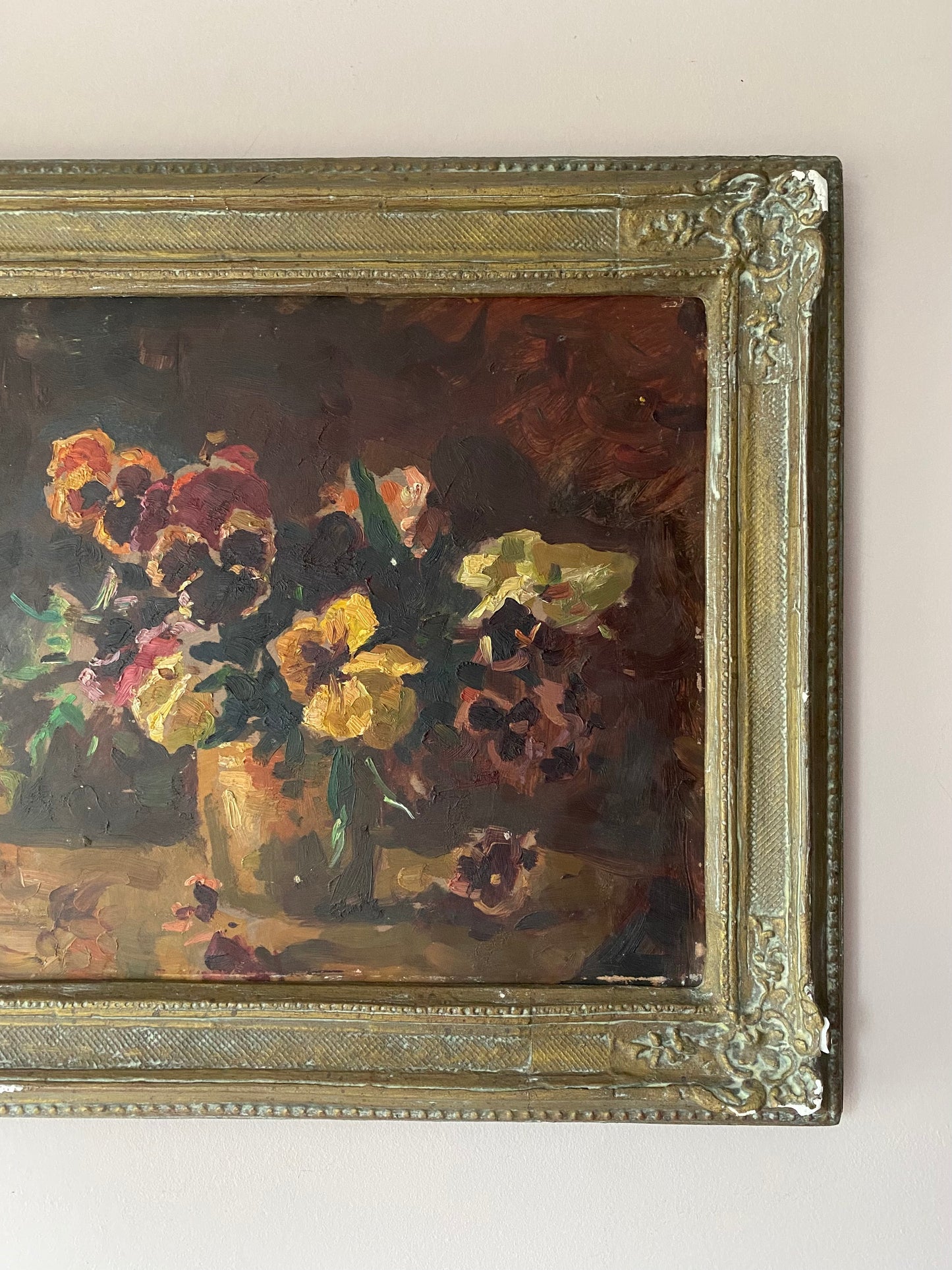 Pansies Floral Oil Painting José Wolff (1885-1964)