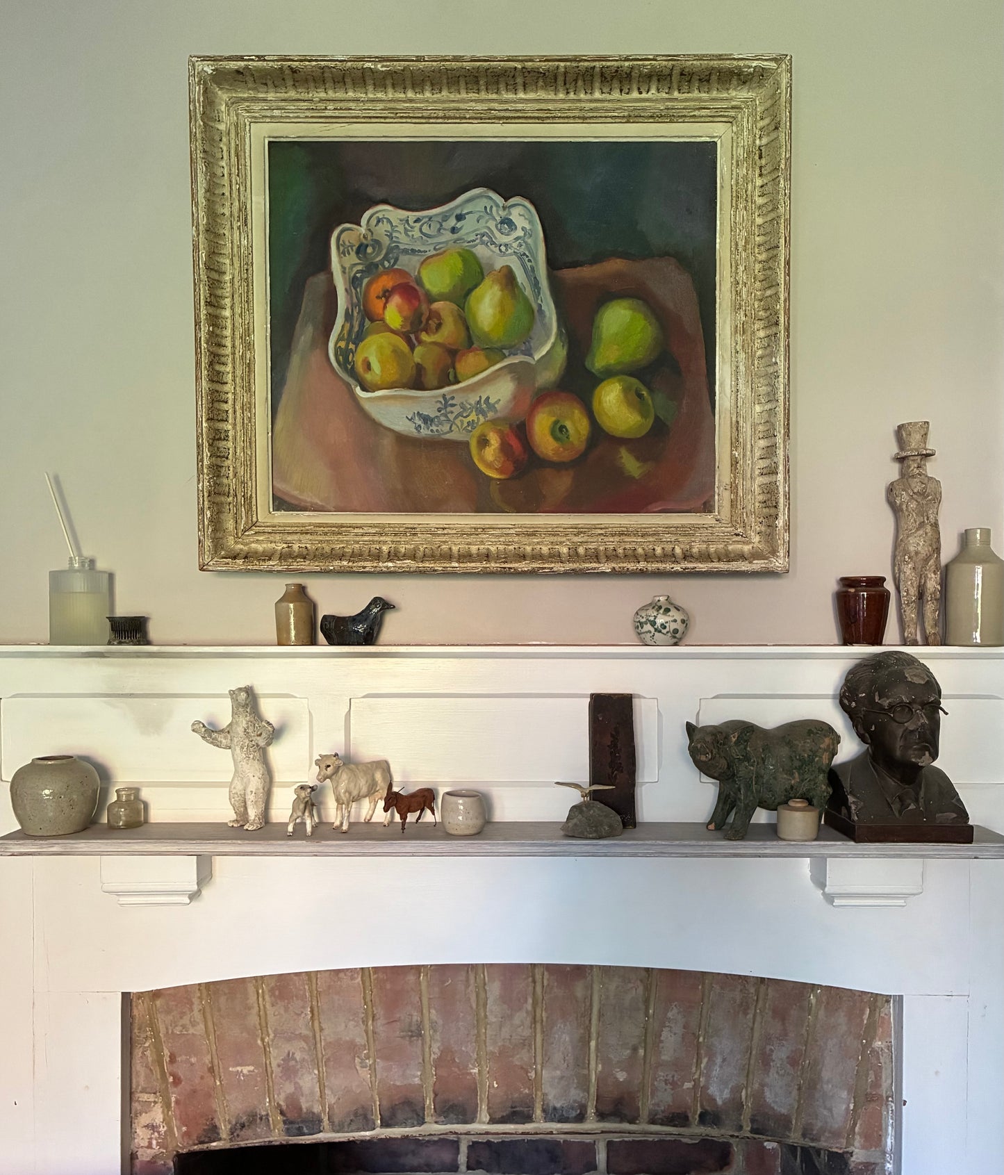 Pears in Ceramic Bowl Oil Painting on Canvas