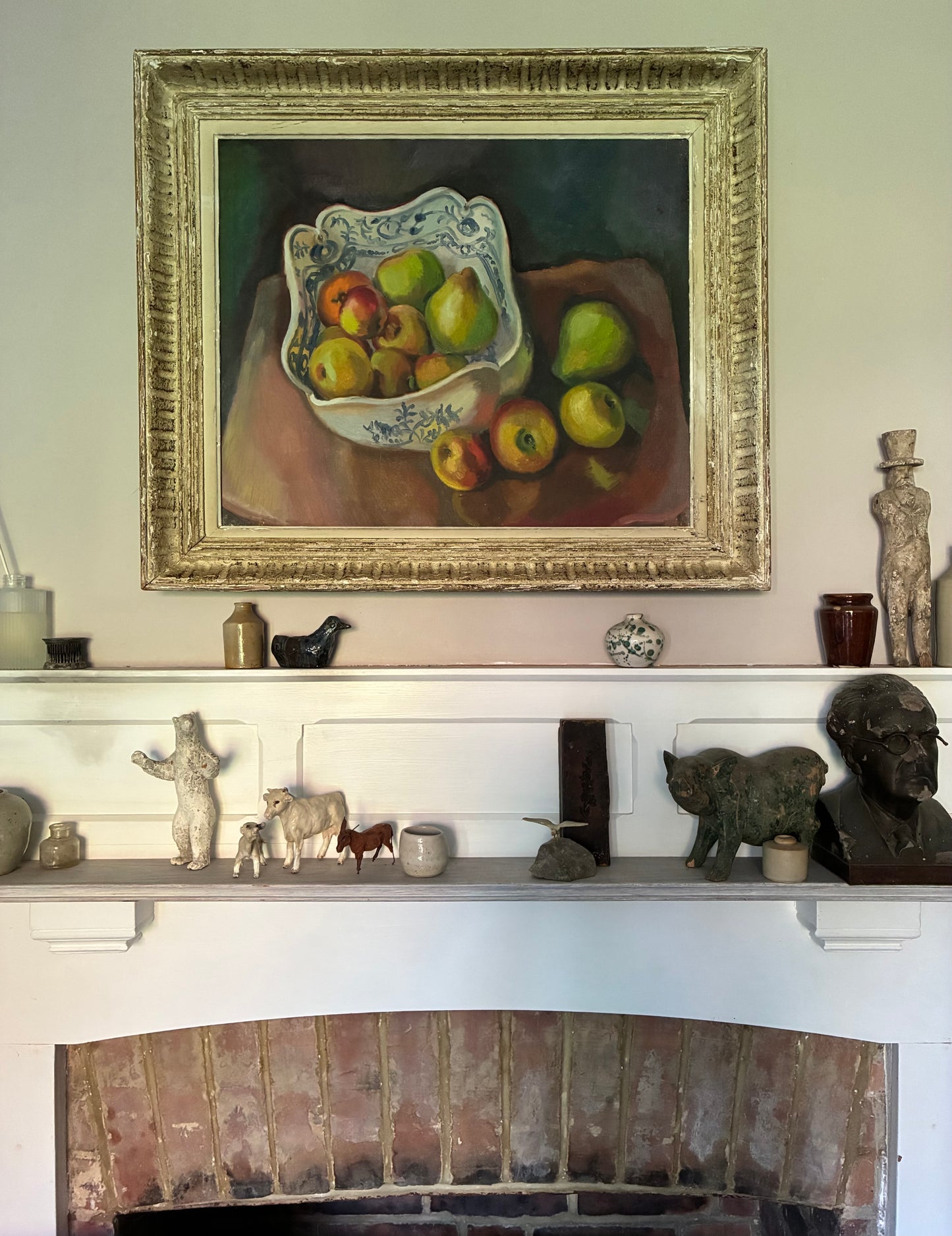 Pears in Ceramic Bowl Oil Painting on Canvas